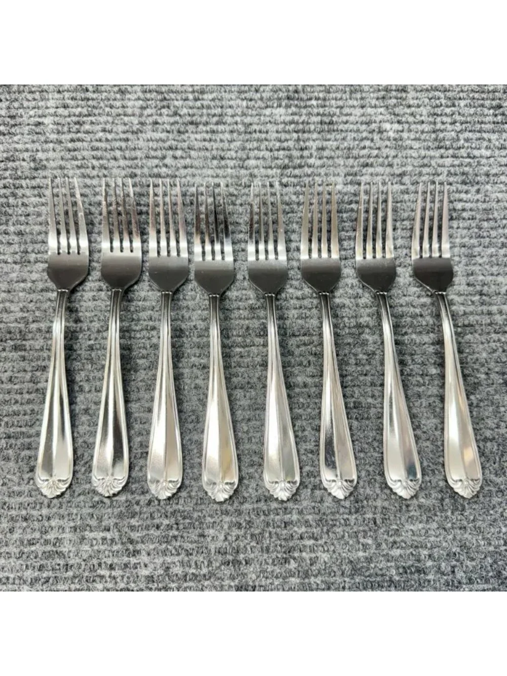 Hampton Silversmiths Dinner Forks Stainless Pattern 196 Replacement Set Lot Of 8